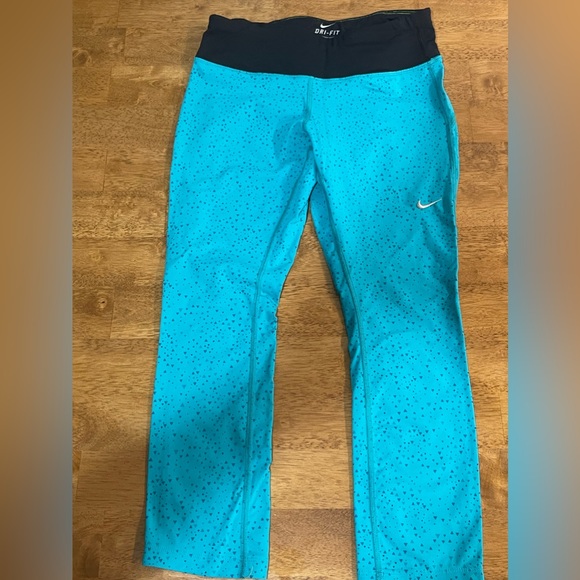 Nike 3/4 running tights - turquoise with pattern - Picture 2 of 3